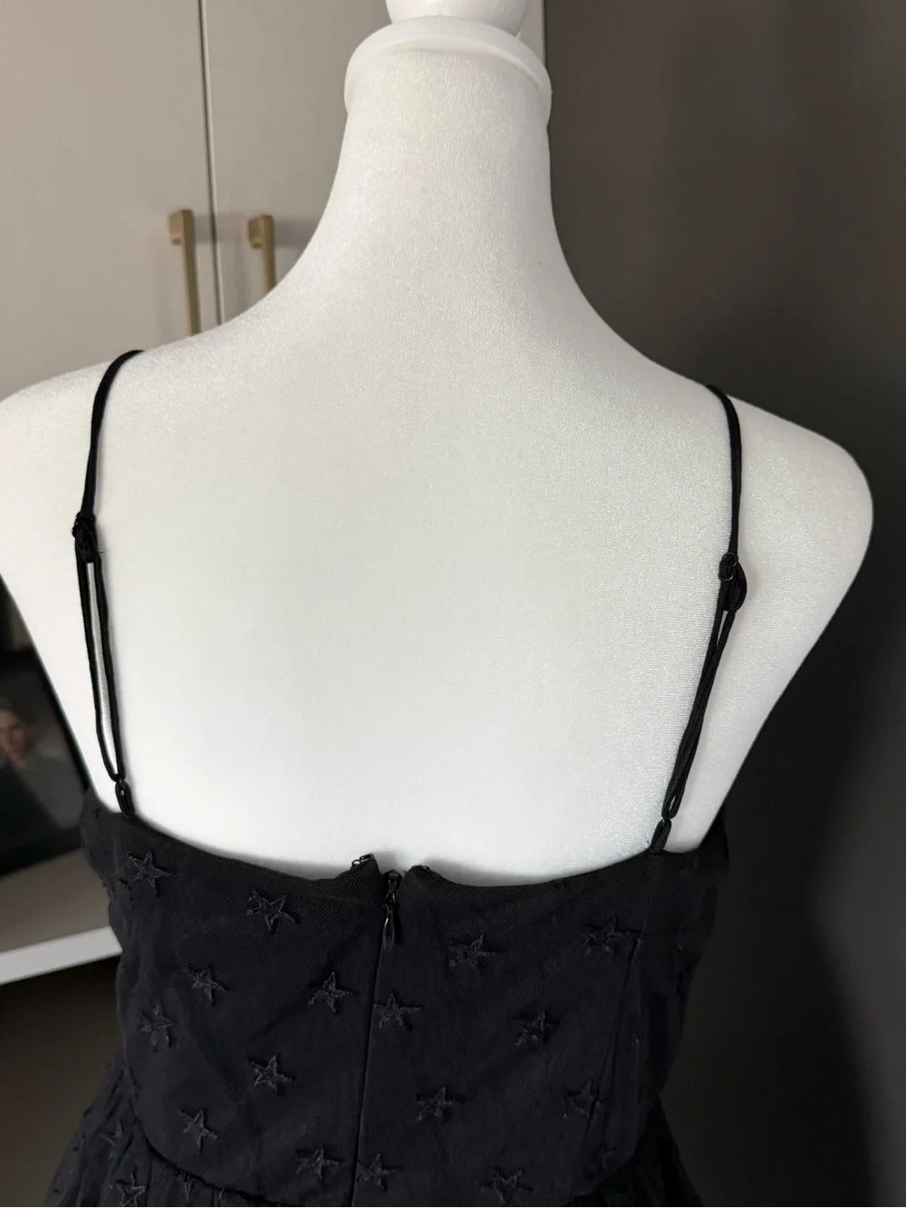 J. Crew Black Star-Embroidered Midi Dress